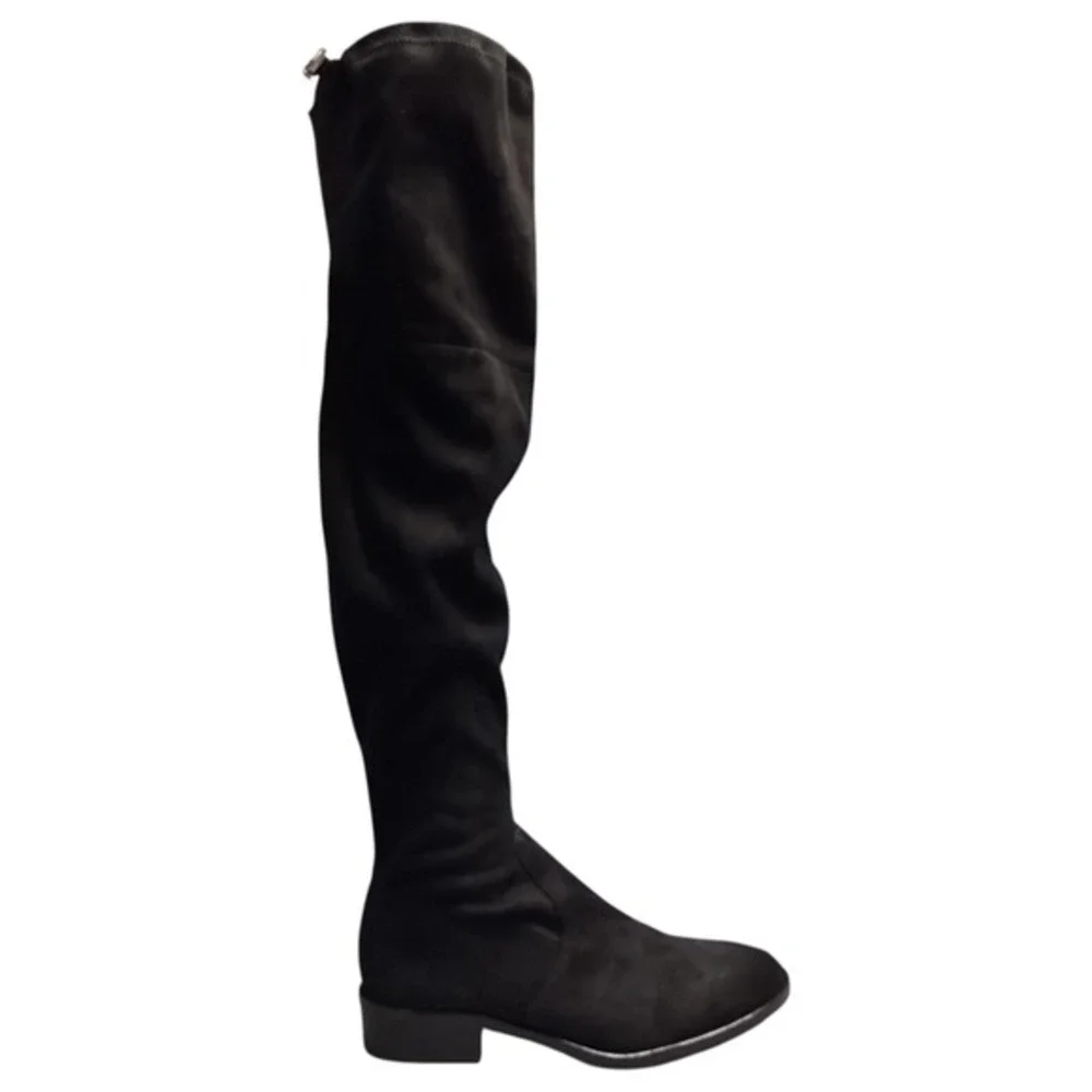 Circus By Sam Edelman Over The Knee Boots Womens US 6.5 Black Cuban Heel Pull-On